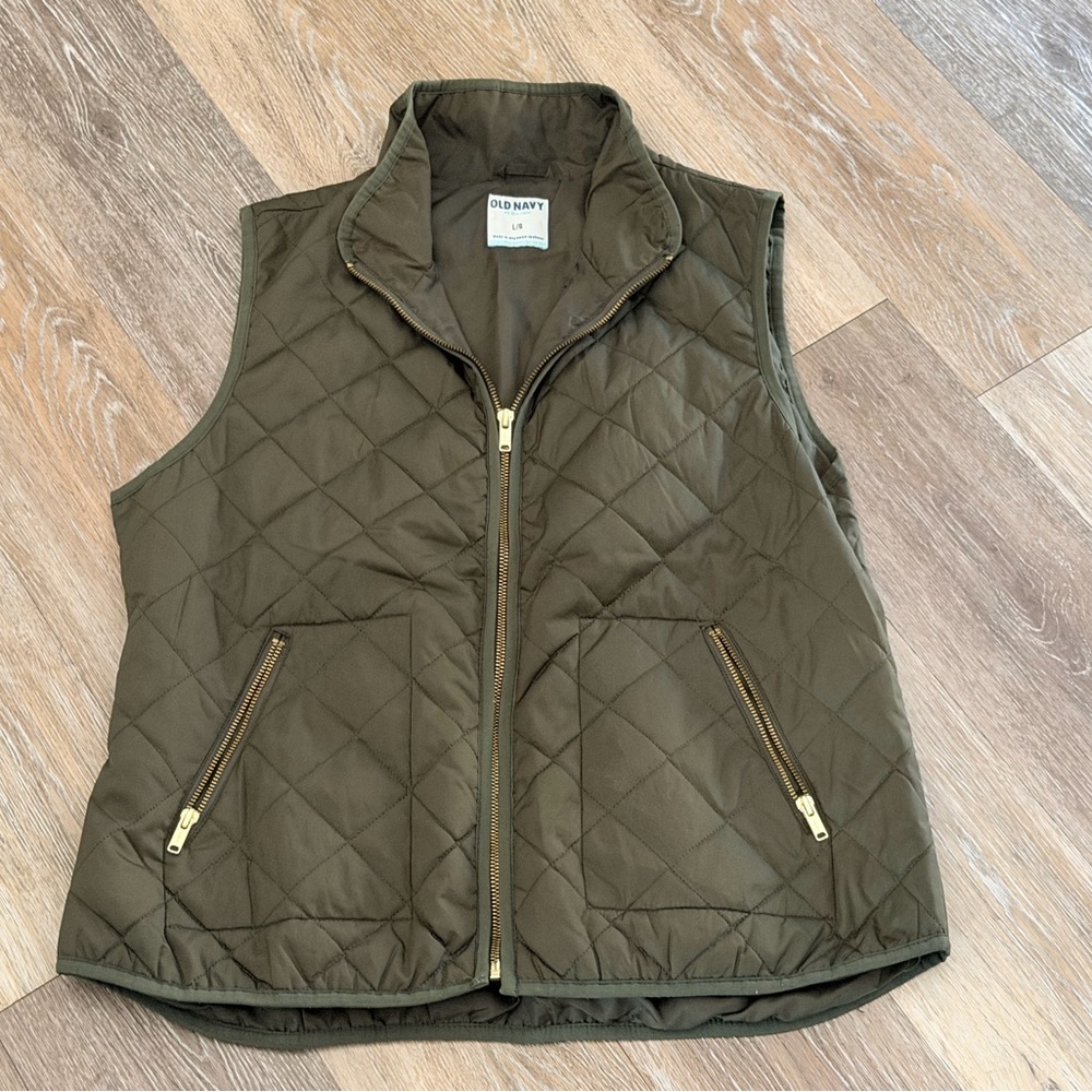 Old Navy Olive Green Quilted Vest